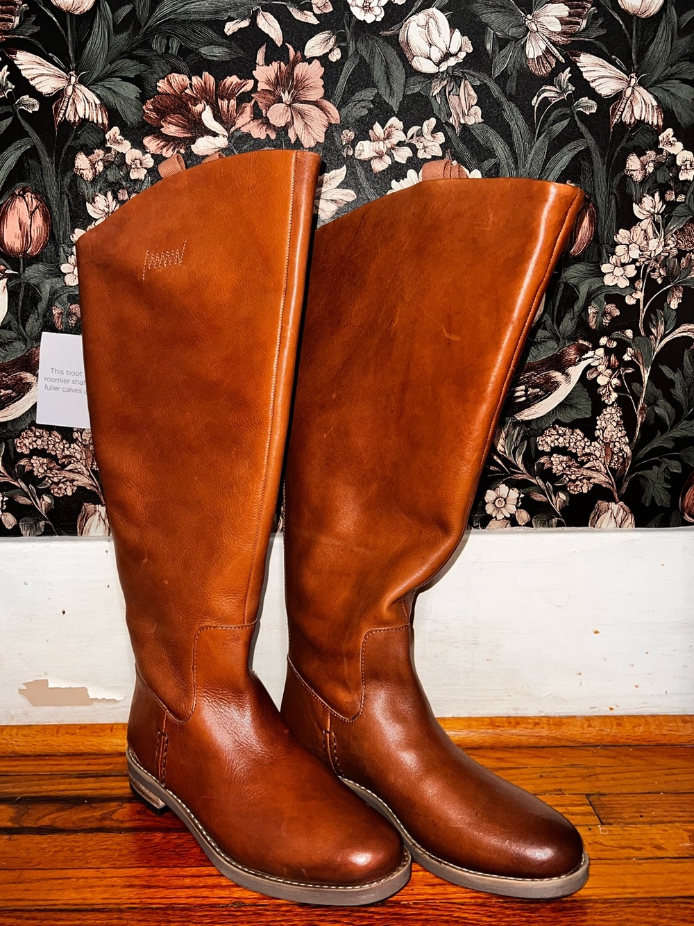 Franco Sarto Meyer Tall/Knee High Riding Boot Sz 7.5 Wide-Calf Brown Leather New